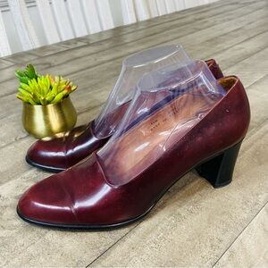 Coach Burgundy Block Heel Pumps Vintage Women’s Size 10 M